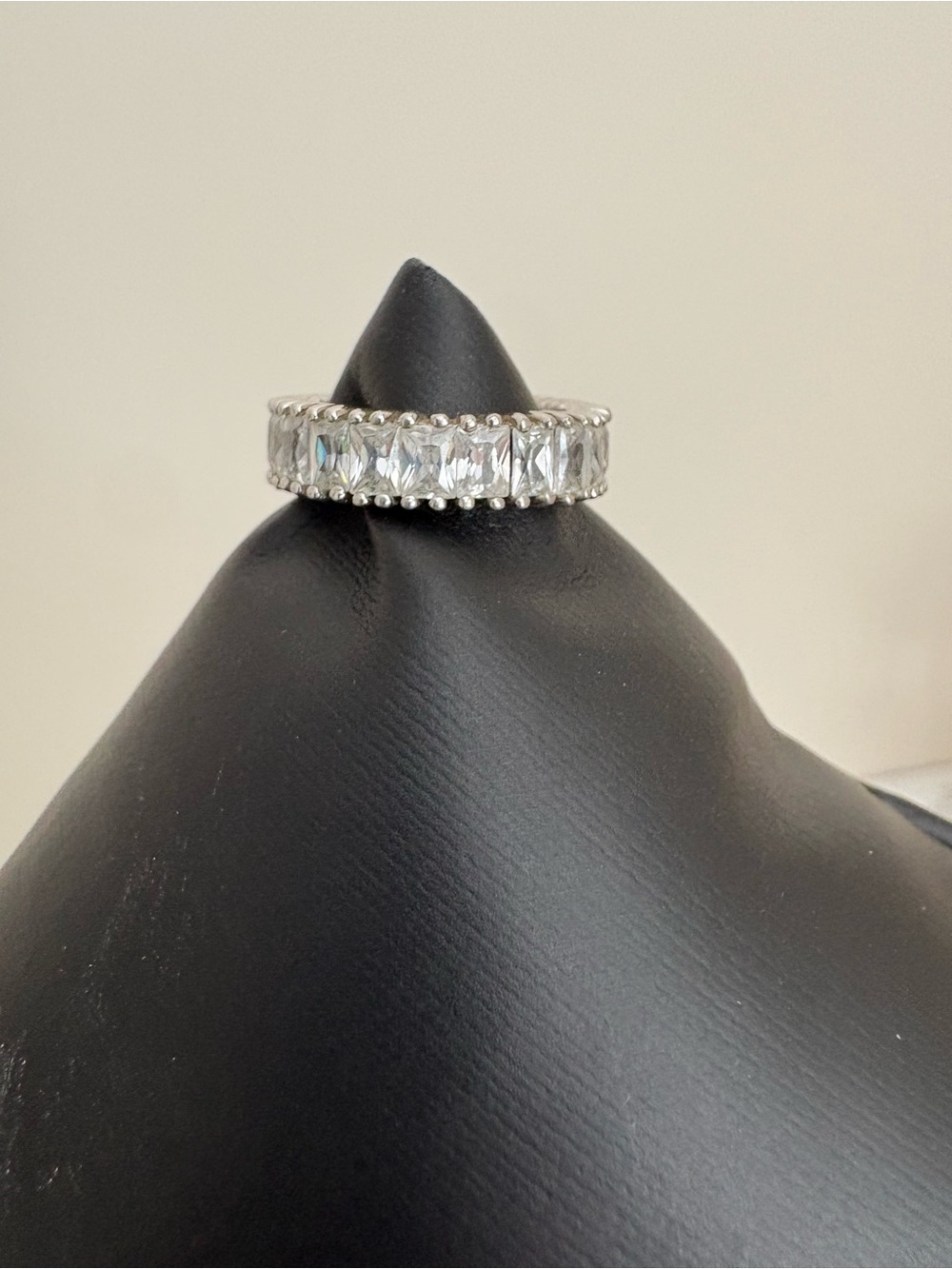 Silver Crystal Eternity Band - Clear Stones